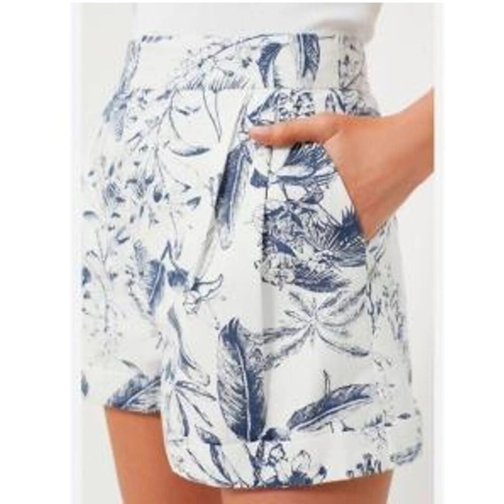 Tuckernuck Hyacinth House Pleated Shorts Blue Floral Womens Size Medium
